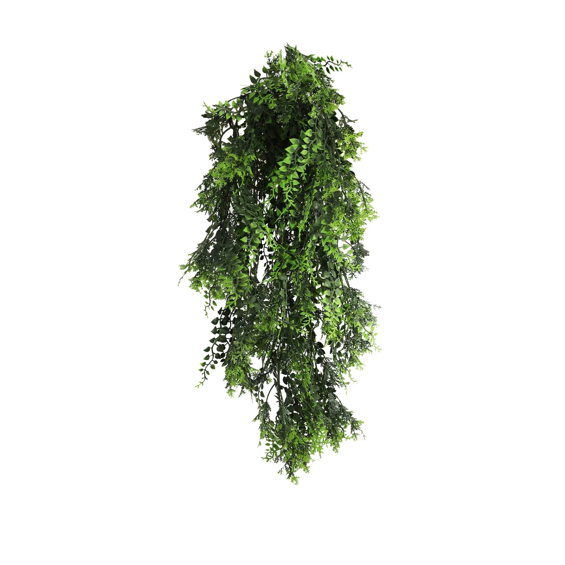 Mediterranean Fern Vine Artificial Hanging Plant 8.6×30in – NFPA701 Fire Rated – UV Resistant