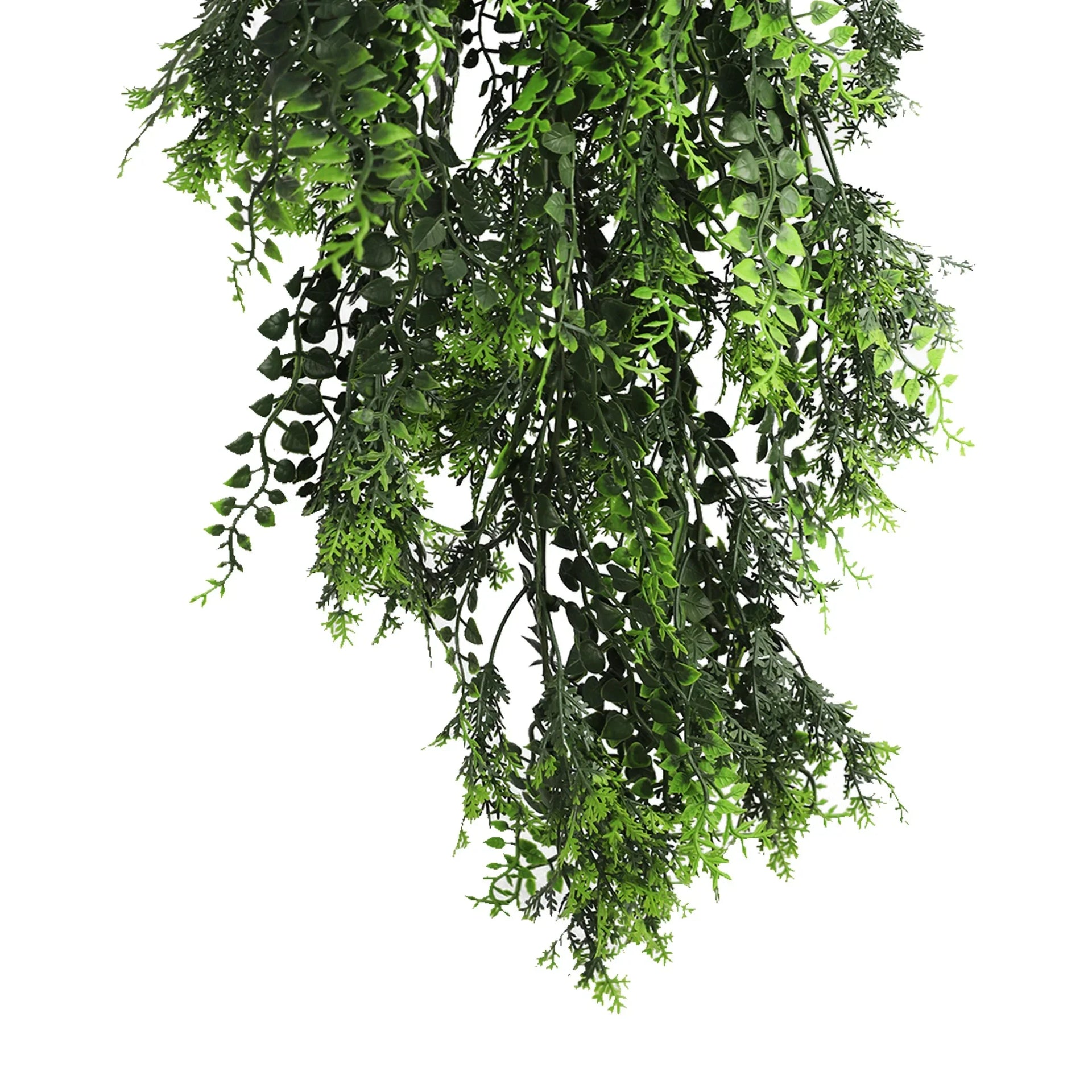 Mediterranean Fern Vine Artificial Hanging Plant 8.6×30in – NFPA701 Fire Rated – UV Resistant