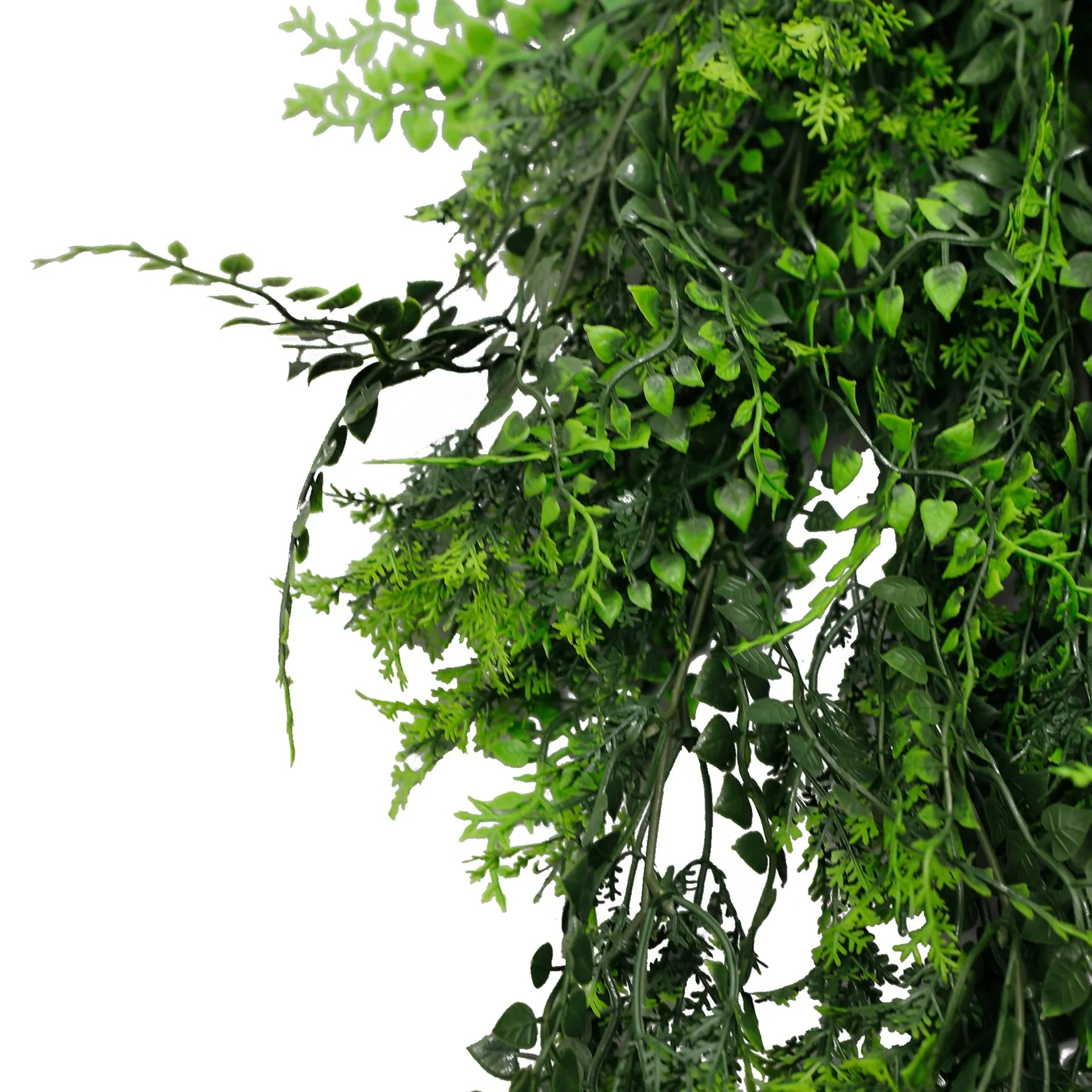Mediterranean Fern Vine Artificial Hanging Plant 8.6×30in – NFPA701 Fire Rated – UV Resistant