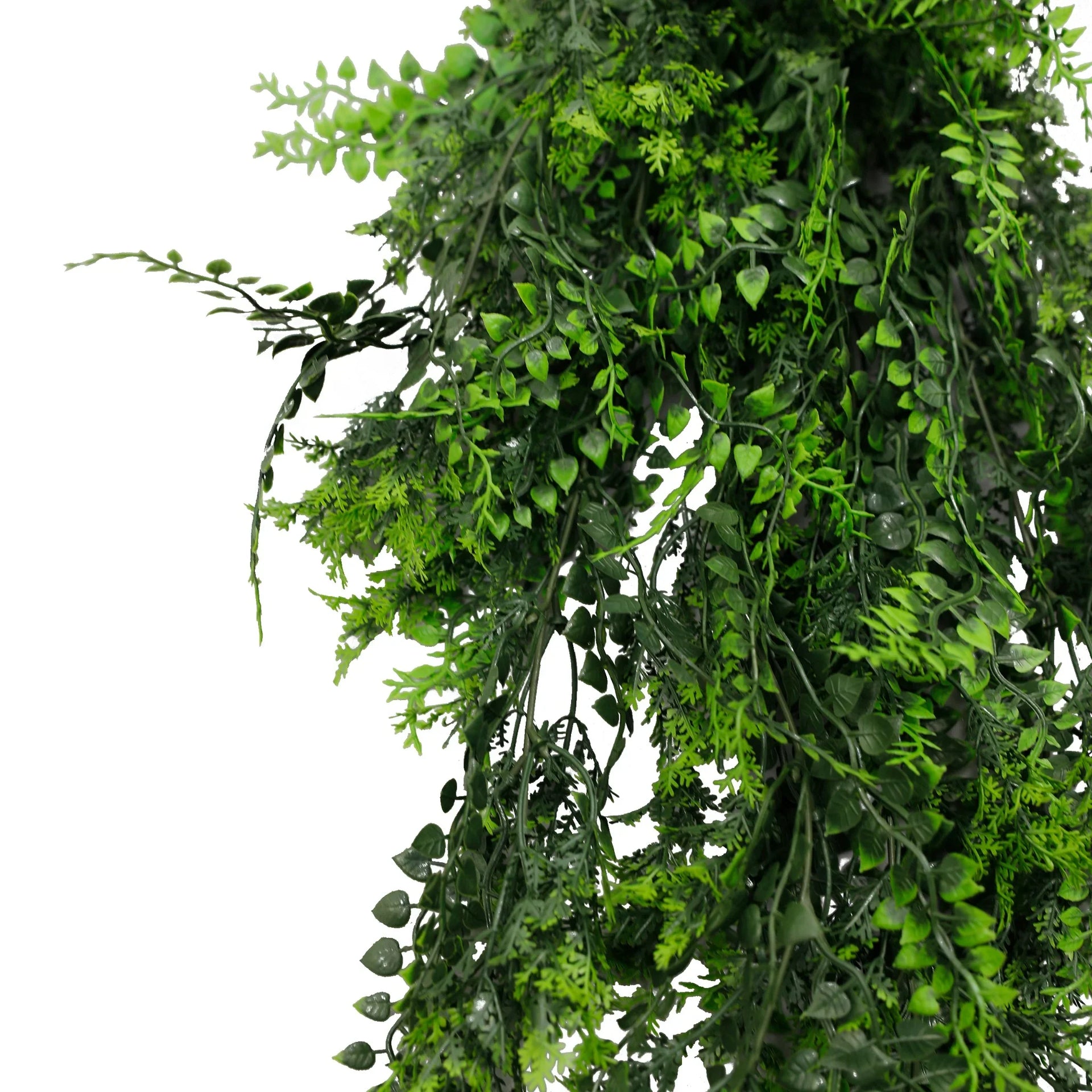 Mediterranean Fern Vine Artificial Hanging Plant 8.6×30in – NFPA701 Fire Rated – UV Resistant