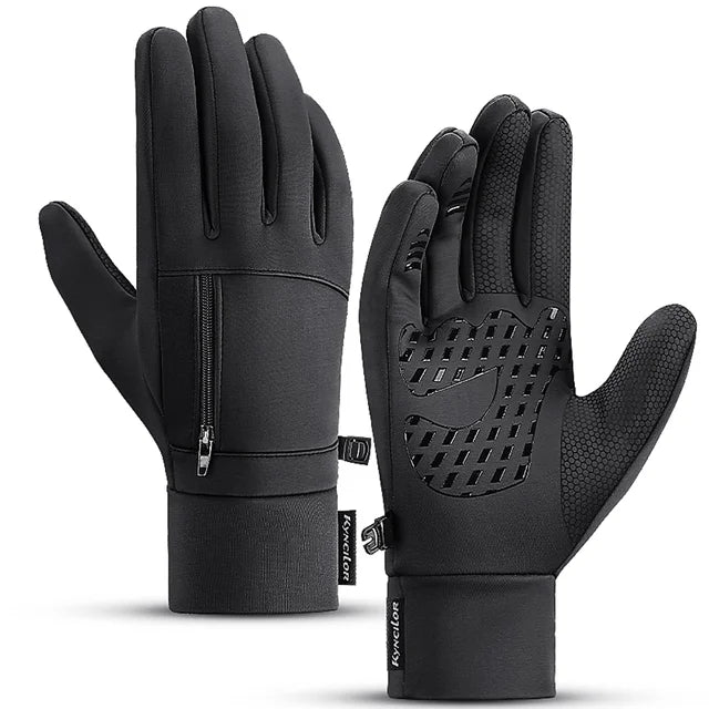 Outdoor warm cold windproof riding gloves touch screen windproof and anti-skid women's velvet full finger gloves