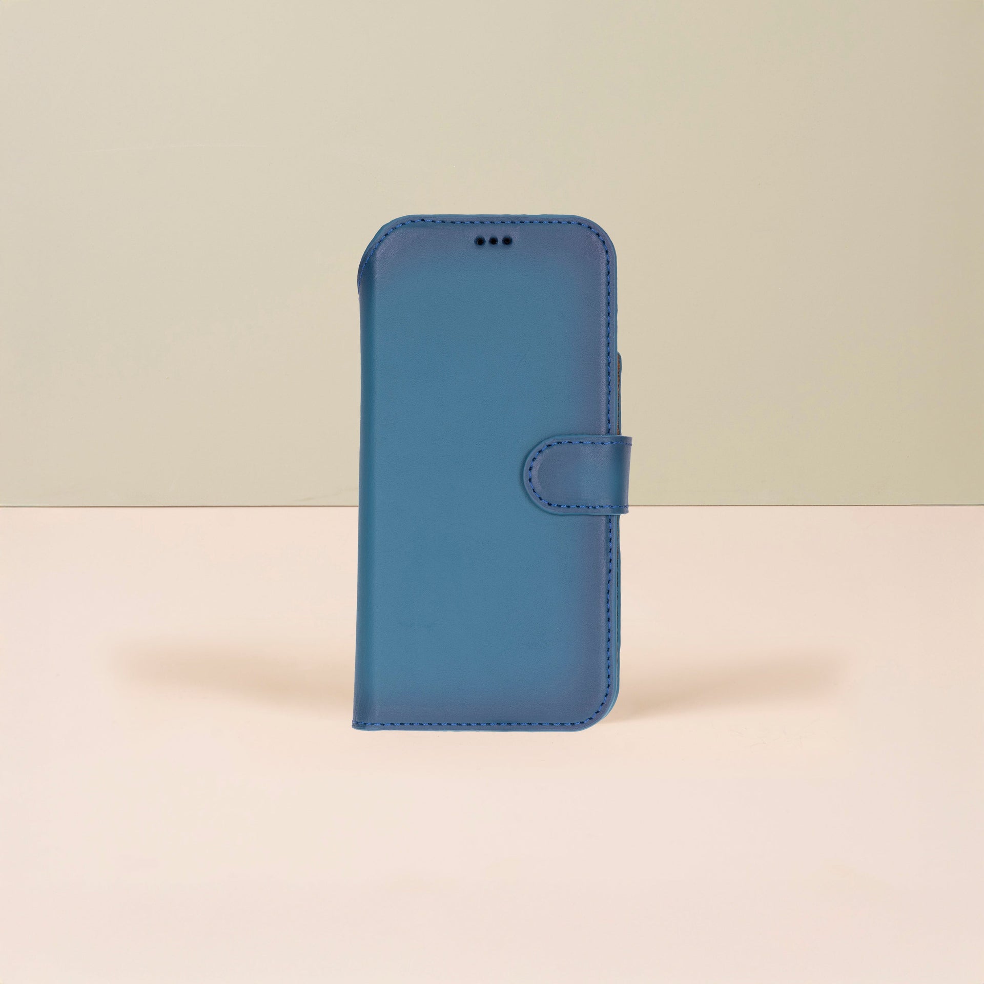 Leather iPhone 17 Pro Max Wallet Case – Blue - Austin