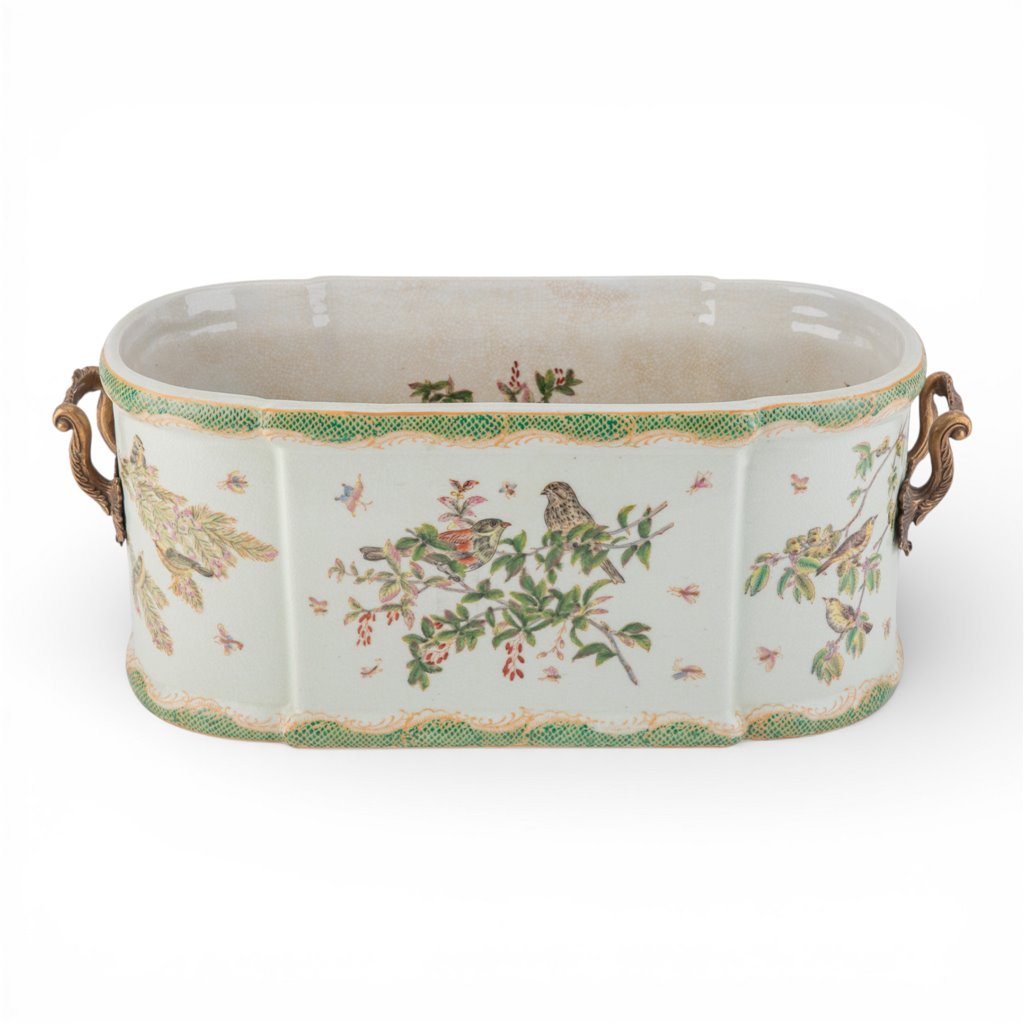Emerald Garden Porcelain Footbath Planter