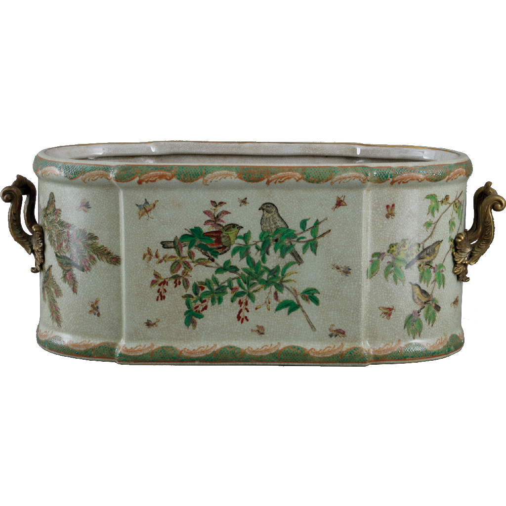 Emerald Garden Porcelain Footbath Planter