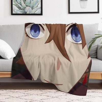 Childe (Tartaglia) Face Meme Throw Blanket