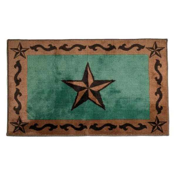 Turquoise Western Star Bath Mat - Gifts for You 'n Me