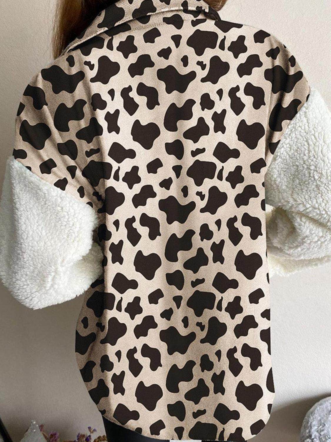 Fuzzy Button Up Long Sleeve Jacket for Cozy Style