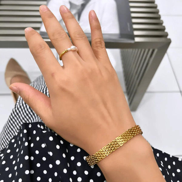 Gold Wide Chain Bracelet - Gifts for You 'n Me
