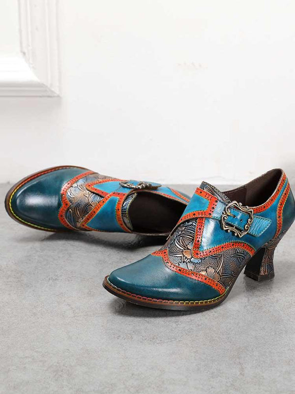 Kaisley Hand Embossed Leather Shoes