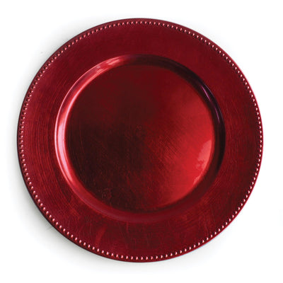 Beaded Charger Plate-Red 13