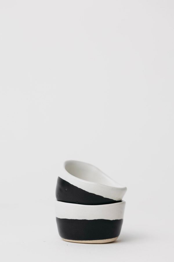 Dawson Pinch Bowl - Matte Black/White - Set of 4
