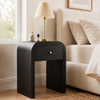 Curved Bedside Side Table - Black