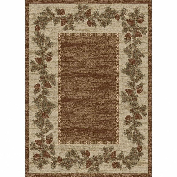 Pinecone Border Area Rug - Gifts for You 'n Me