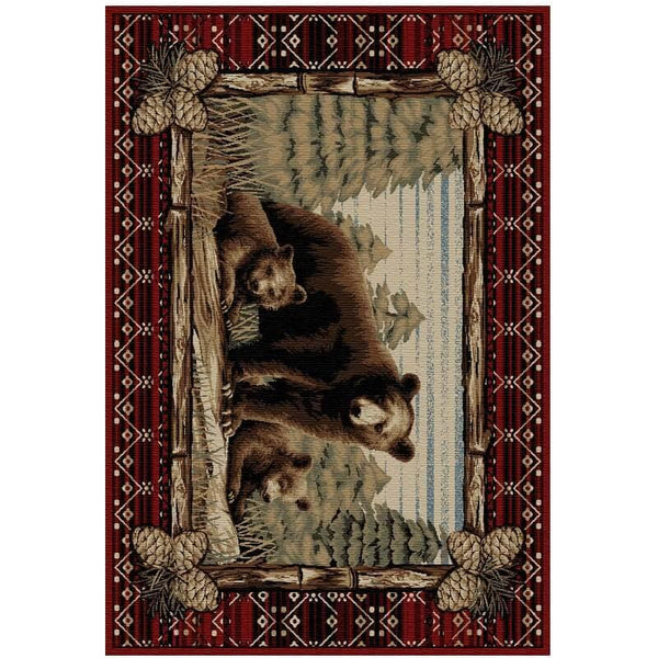 Grizzly Family Life Area Rug - Gifts for You 'n Me