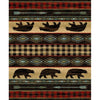 Ambling Bears Red Area Rug