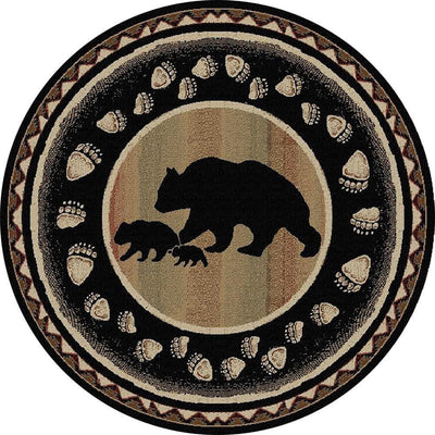 Family Stroll Bears Round Rug