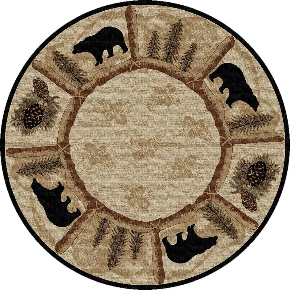 Toccoa Bears Round Rug