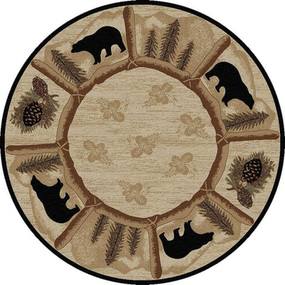 Toccoa Bears Round Rug