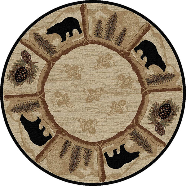 Toccoa Bears Round Rug