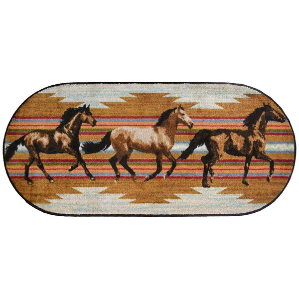Galloping Horses Oval Rug - Gifts for You 'n Me