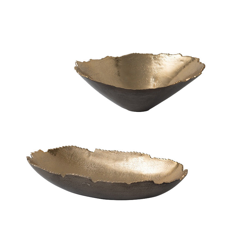 Modern Luxury Oval Edge Decorative Tray Creative Home Dining Table Fruit Plate Ornament