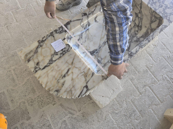 Calacatta Viola Marble Wall-mount Bathroom Vanity carved from Solid Block (W)20