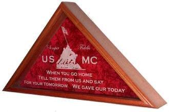 Marine Corps Flag Case - Large Flag for 5Ft X 9 Ft Flag layered with crushed velvet