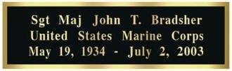 Personalized Name Plate Engraving Plate - Black Plate Golden Engraving Text