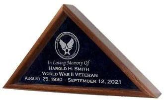 Flag Display Case Shadow Box with Mahogany Wood