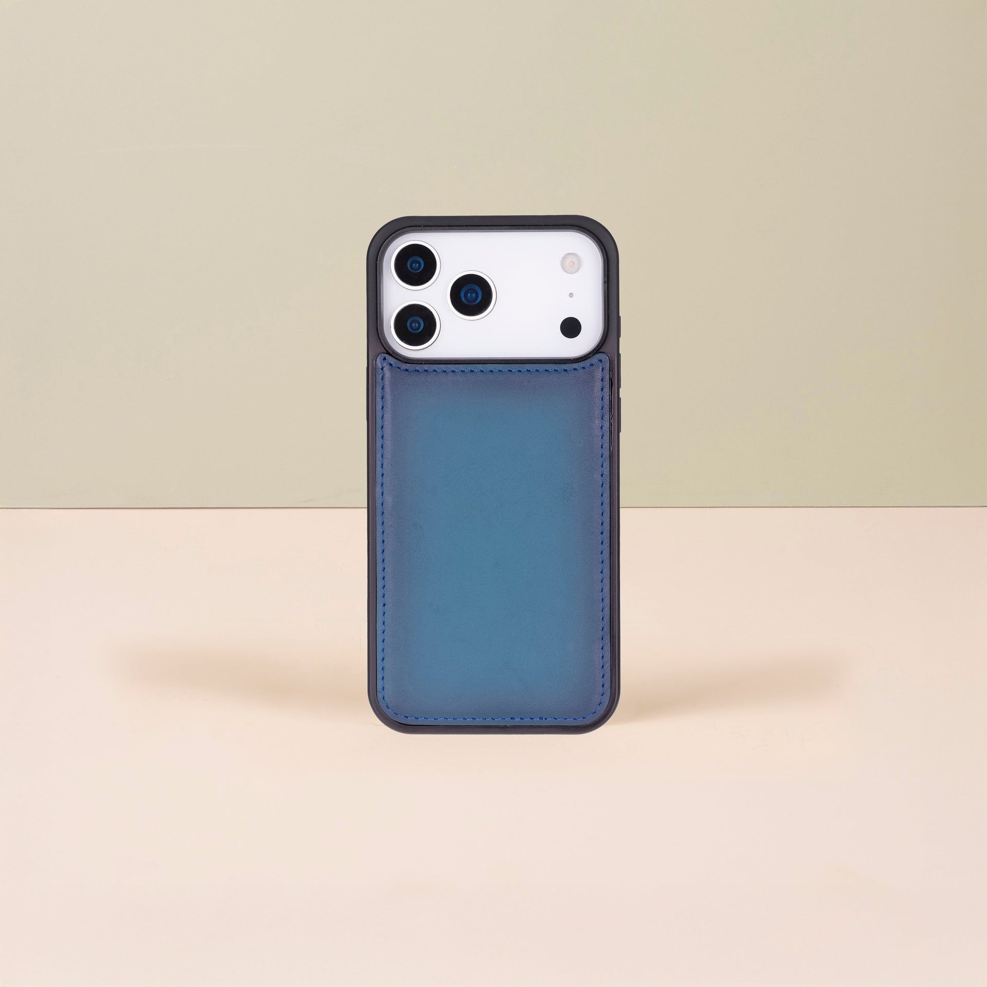 Leather iPhone 17 Pro Max Wallet Case – Blue - Austin