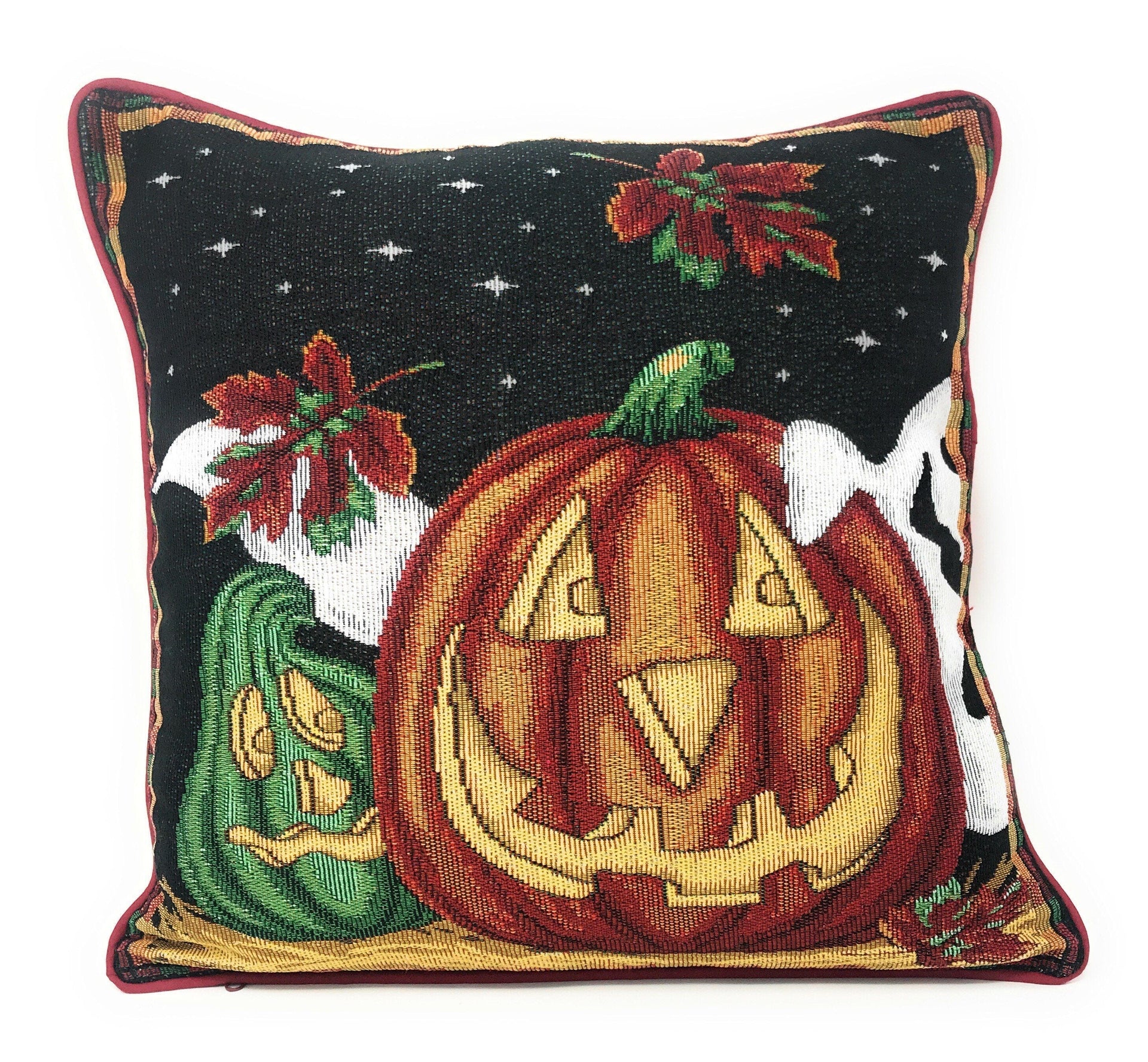 DaDa Bedding Set of 4 Pieces - Autumn Harvest Halloween & Christmas Ornaments Holiday Tapestry Throw Pillow Covers Bundle Pack - 16