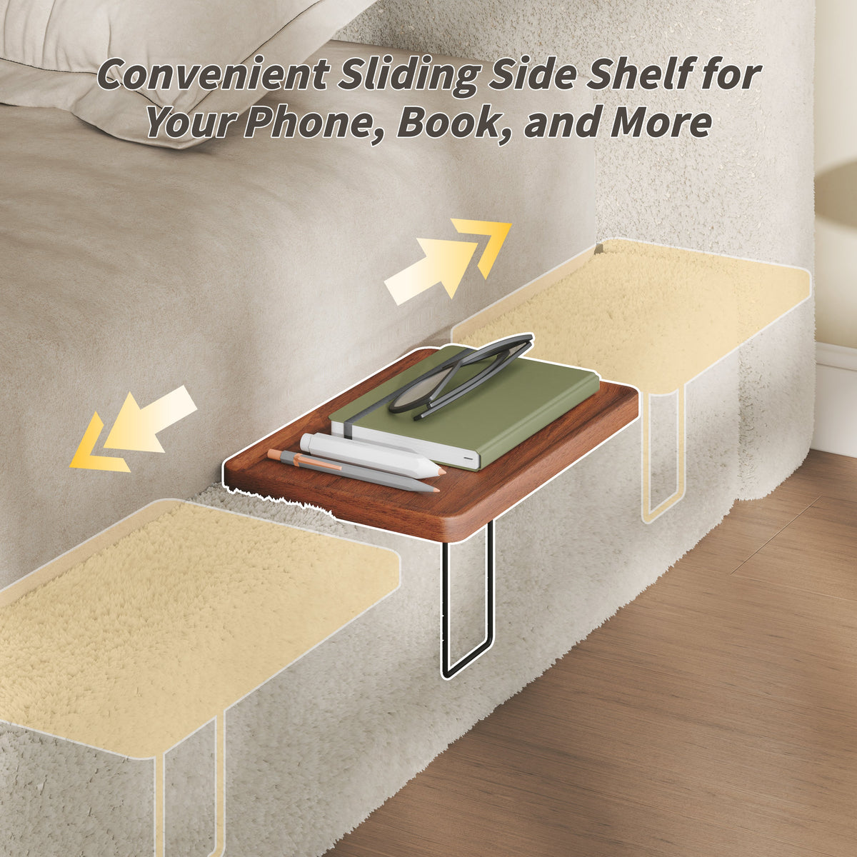 AirFrame Queen Bed Frame with Adjustable Sliding Side Table