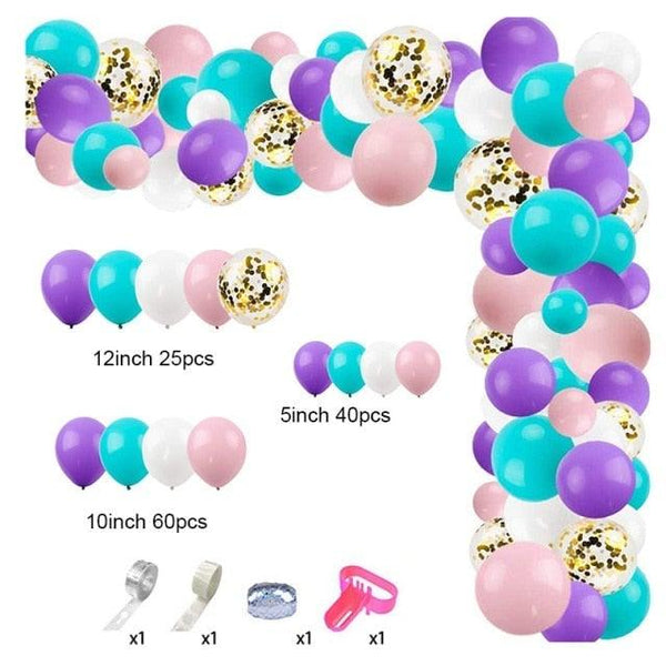129Pcs Purple And Gold Balloons For Happy Birthday Foil Balloons Banner Circle Dots Garland Birthday Party Decorations Birtdhay Ballons Decoration