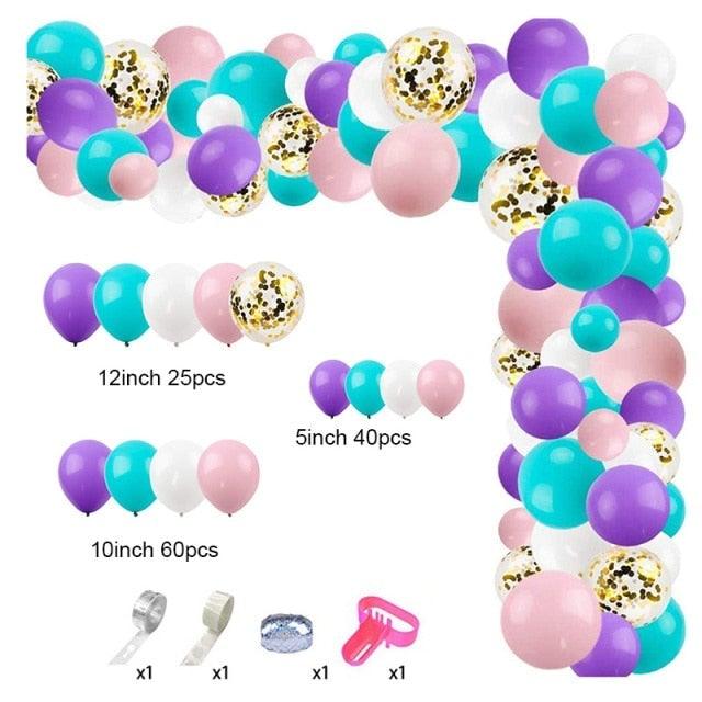 129Pcs Purple And Gold Balloons For Happy Birthday Foil Balloons Banner Circle Dots Garland Birthday Party Decorations Birtdhay Ballons Decoration