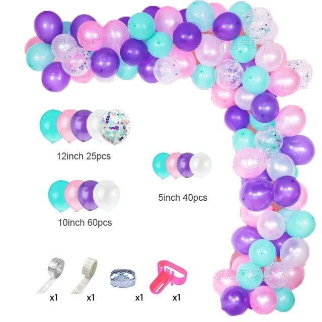 129Pcs Purple And Gold Balloons For Happy Birthday Foil Balloons Banner Circle Dots Garland Birthday Party Decorations Birtdhay Ballons Decoration
