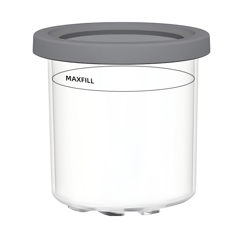 4-Pack Replacement Containers & Lids for Nin-ja Creami Deluxe Pints, 16oz, Compatible with NC299AMZ & NC300s, Original Grey