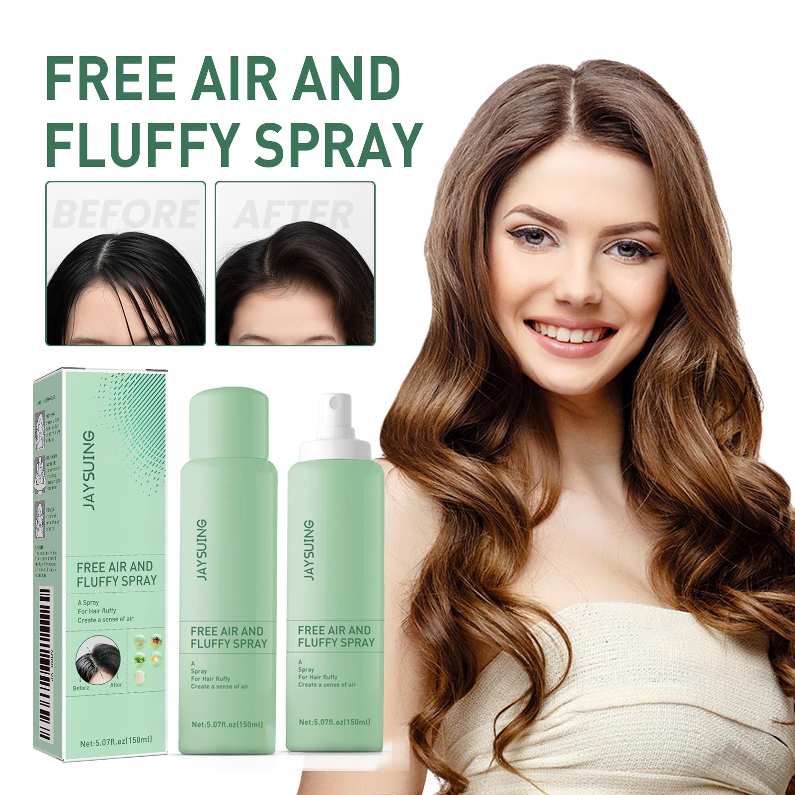 Hair Volumizing Spray, Oil Control Refreshing Fluffy Free Wash Dry Hair Spray