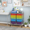 12 Drawers Rolling Cart Storage Scrapbook Paper Organizer Bins-Transparent Multicolor