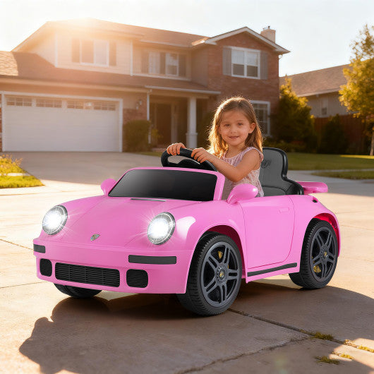 12V Electric Ride On Car Licensed RUF CTR with Remote Control and Music-Pink