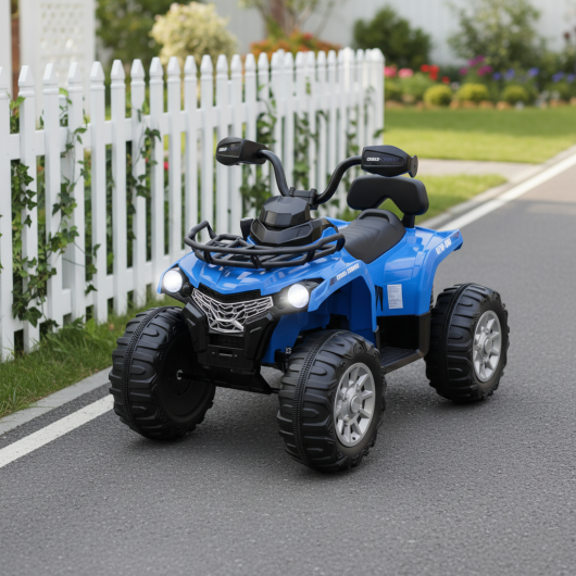 12V Kids Ride On ATV 4 Wheeler with MP3 and Headlights-Blue
