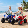 12V Kids Ride On ATV 4-Wheeler Quad with LED Lights and 7 mph Max Speed-Red - Red