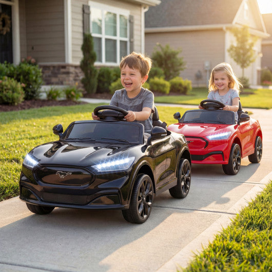 12V Kids Ride on Car Licensed Ford Mach E with Parent Control and Horn-Black