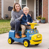 12V Kids Ride on Train 3-Seater with Detachable Carriage Licensed Chuggington-Blue - Blue
