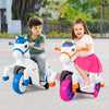12V Unicorn Ride on Toy with Training Wheels and Horse Riding Mode-Colorful