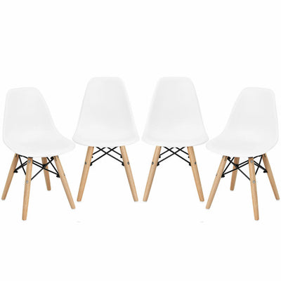 4 PCS Children Chair Set Medieval Style Dining Chairs with Wood Legs