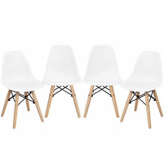 4 PCS Children Chair Set Medieval Style Dining Chairs with Wood Legs