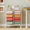 12-Drawer Utility Rolling Cart with Drawers Multi-Use Storage-Macaron