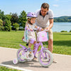 12 Inches Girls Bike with Front Bag and Streamers for 3-4 Years Purple - Purple