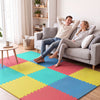12 Pack Non-Slip Protective Interlocking EVA Foam Floor Tiles-Multicolor