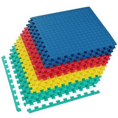 12 Pieces Puzzle Interlocking Flooring Mat with Anti-slip and Waterproof Surface